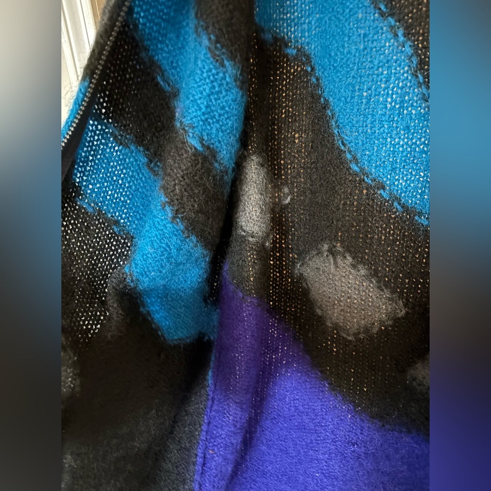 VTG 80’s Rare Mohair Sweater, Warm, Cardigan BRIDGEWEAR, Multicolored Geometric - Picture 8 of 14